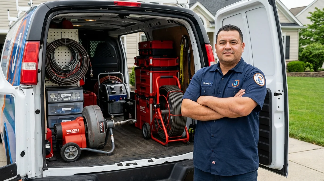 Professional drain cleaning equipment and Johns Plumbing LLC plumber in Bainbridge