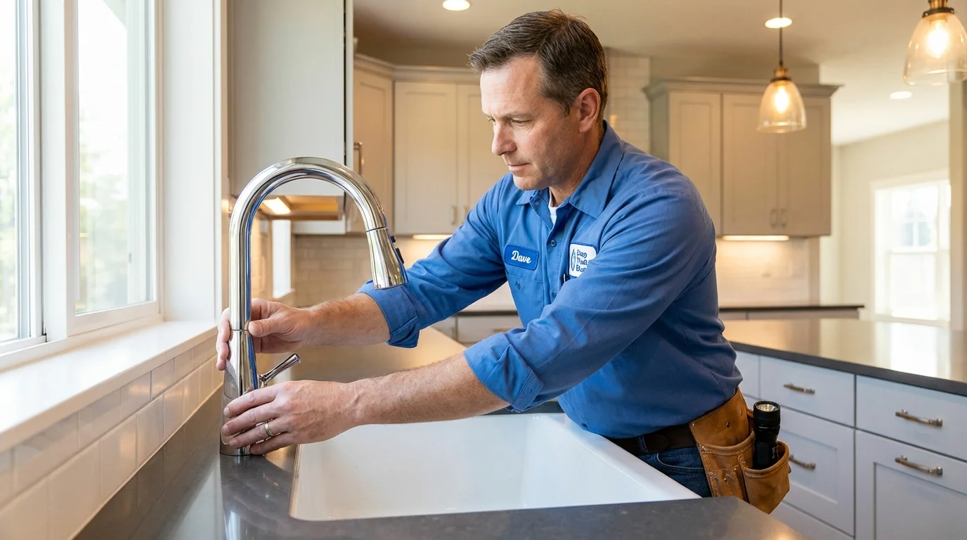 Kitchen faucet installation by Johns Plumbing LLC in Bainbridge